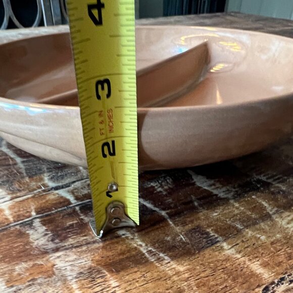 Vintage Russell Wright Mid-Century Divided Stoneware 10" Brown Dish - Picture 6 of 8